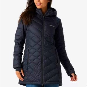 NWT Columbia Women’s Heavenly Long Hooded Jacket Black Size L